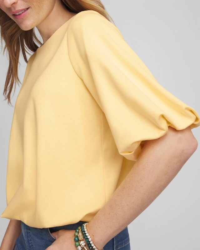 Bubble Hem Pleated Cotton Top - image 4